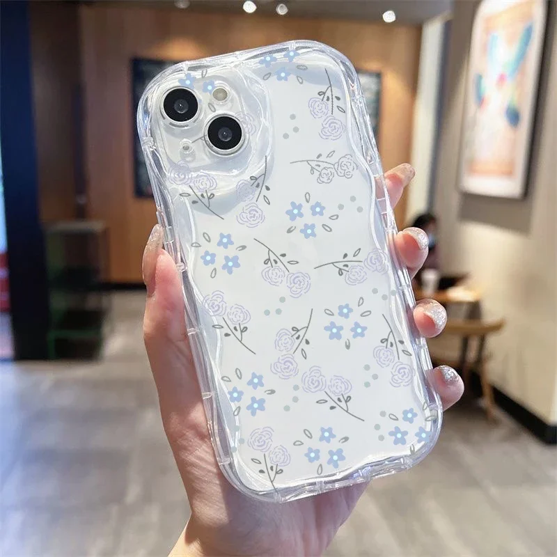 Floral Shockproof Soft Clear Phone Case