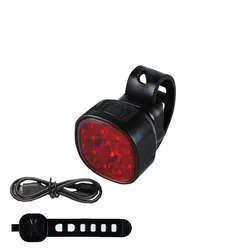 High Brightness Rechargeable LED Bike Light Set with Front and Rear Safety Lamps (Red Rear)