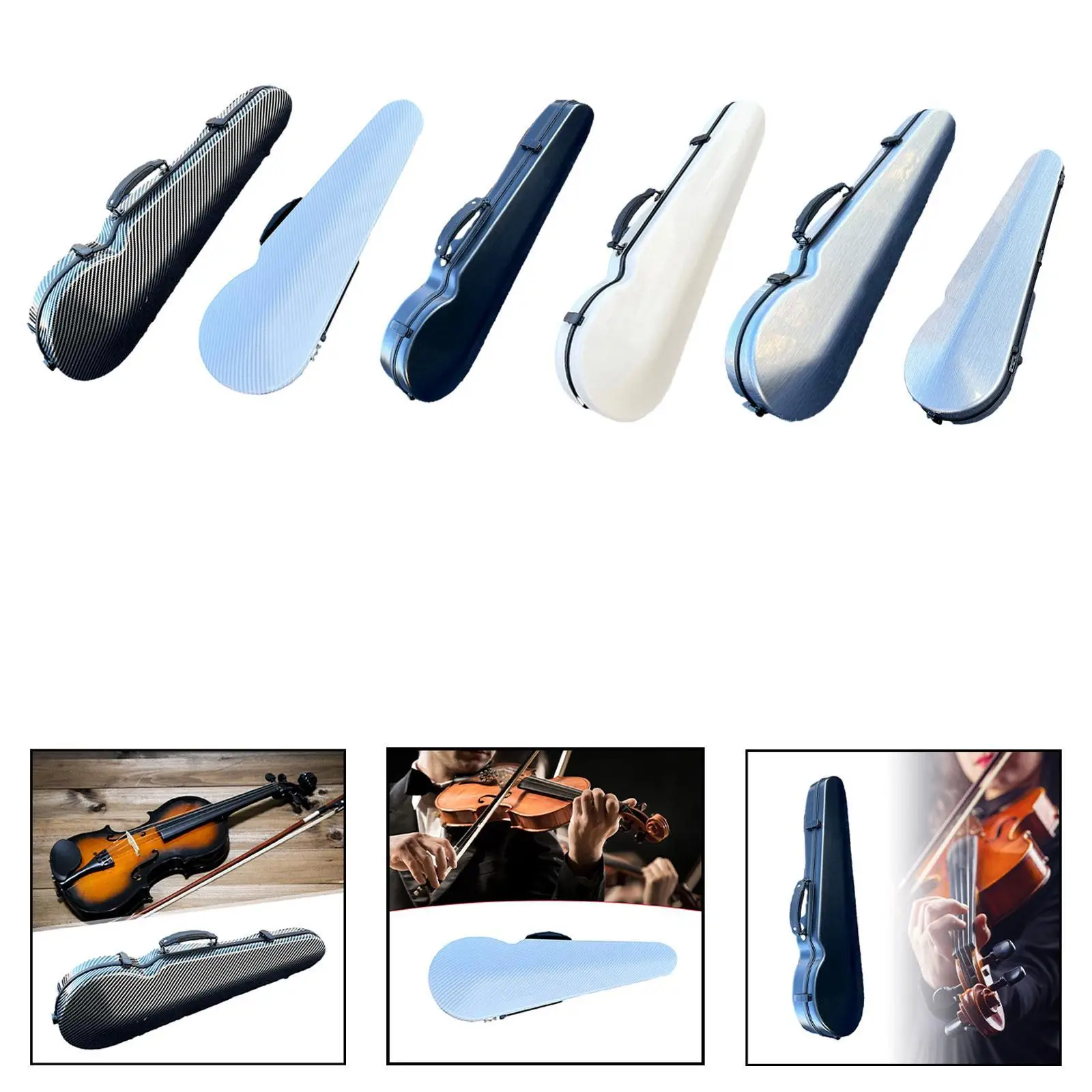 4/4 Violin Case with Hygrometer Violin Box for Players Beginner Enthusiasts
