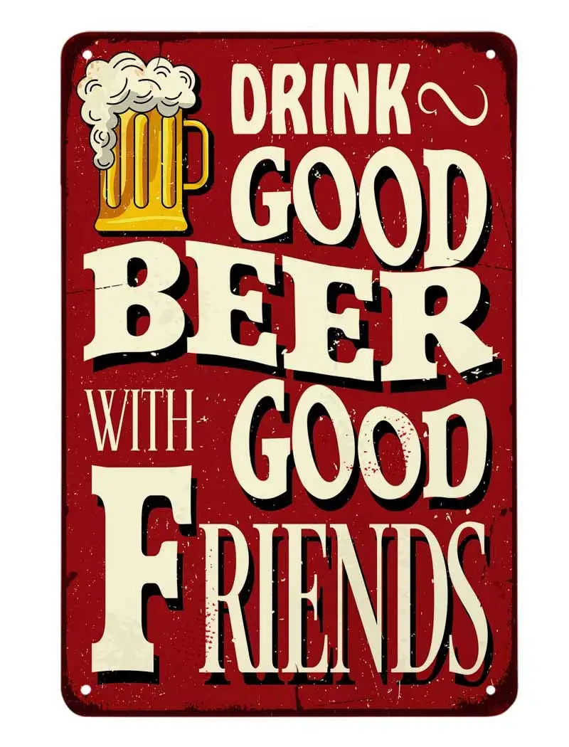 

Жестяная вывеска AOYEGO для хорошего пива с хорошими друзьями, винтажные металлические жестяные вывески для кафе, баров, пабов, магазинов, настенные декоративные ЗАБАВНЫЕ РЕТРО