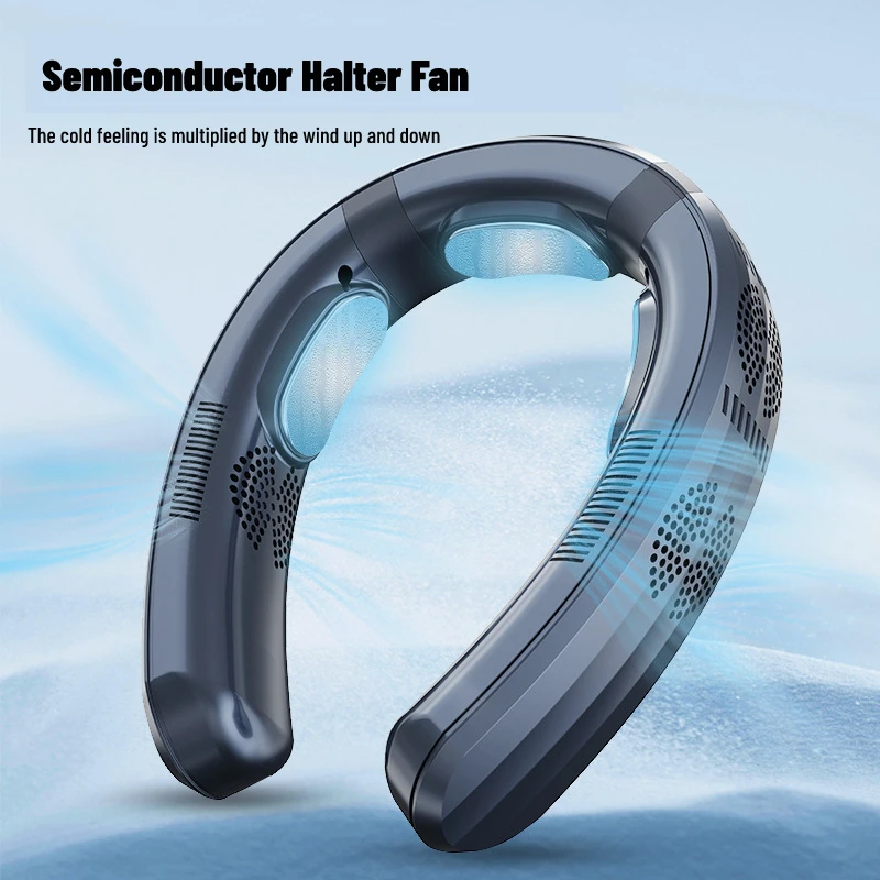 

2024 New Semiconductor Hanging Neck Fan USB Lazy Fan Outdoor Portable Digital Display Fan Camping Fan Cooling Mode Comfortable