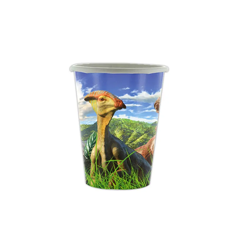 Jurassic World Dinosaur Tablecloth Party Table Covers Disposable Tableware Cup Plate Kids Birthday Balloon Banner Decor