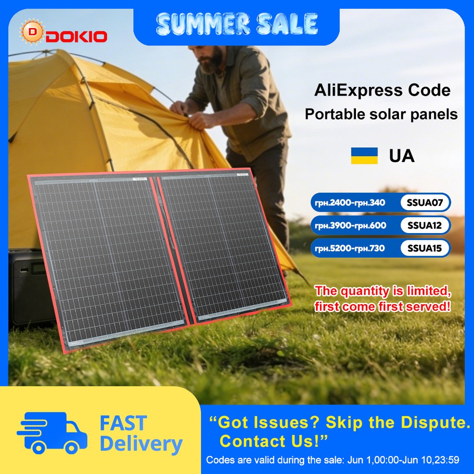  160W(Ships from Ukraine)18V Flexible and Foldable Solar Panel with Kickstand & PWM Controller,Portable Solar Charger for Camping 