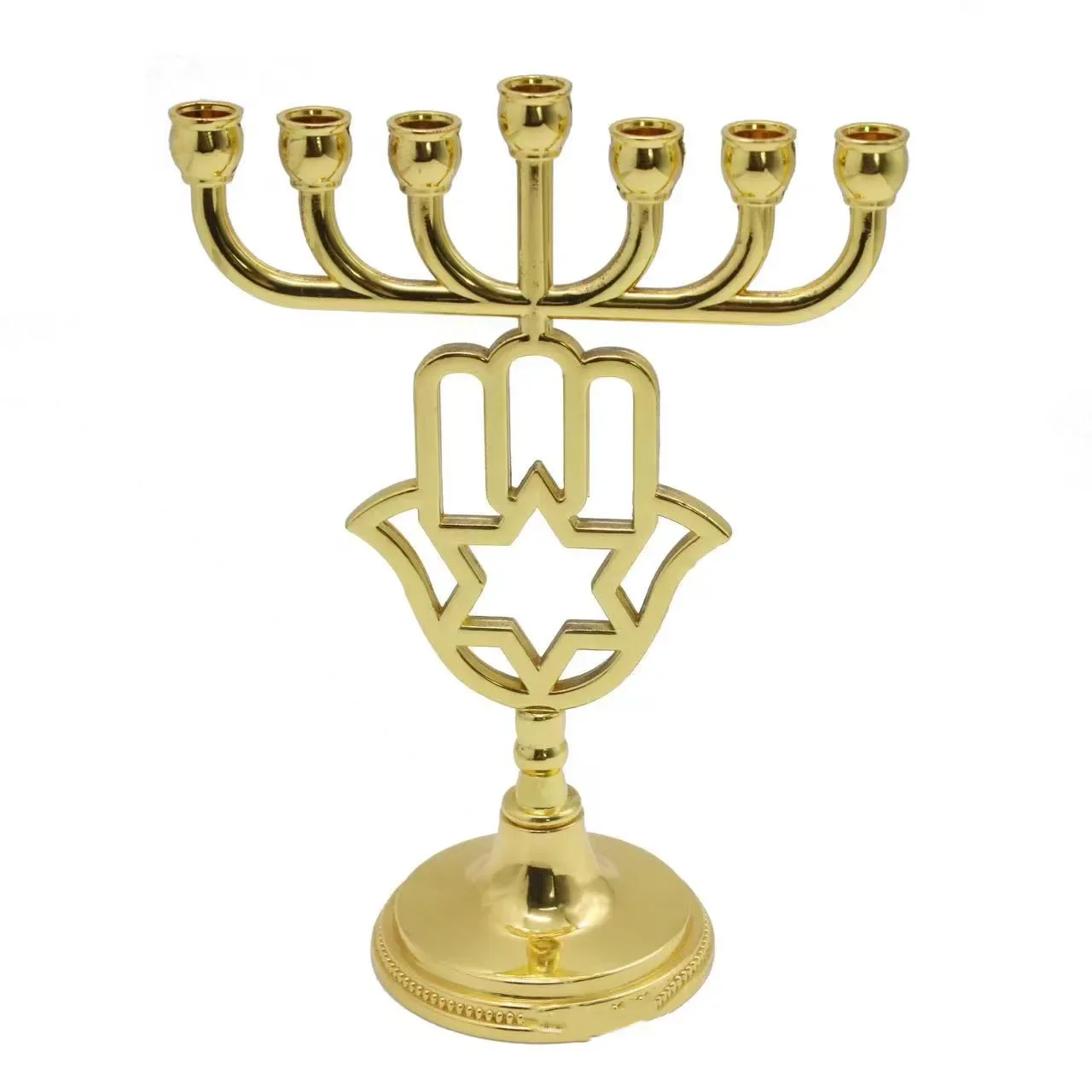 Tradtonal Classc Hanukkah Menorah - 9.5" Tall Graceful Style Candle