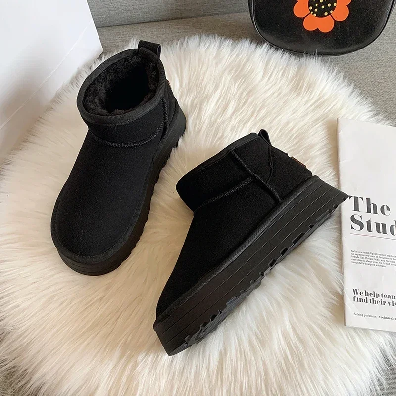 2023 Winter New Snow Boots Women's Short Tube Plush Thickened Warm Non Slip Leisure and Comfortable Women Cotton Boots