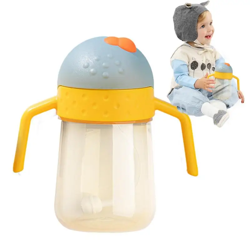 

Drinking Training Cup Trainer Sippy Cup With Handle And Straw Spill-Free Nipple Leak-Proof Soft Spout Sippy Cup Water Drinking