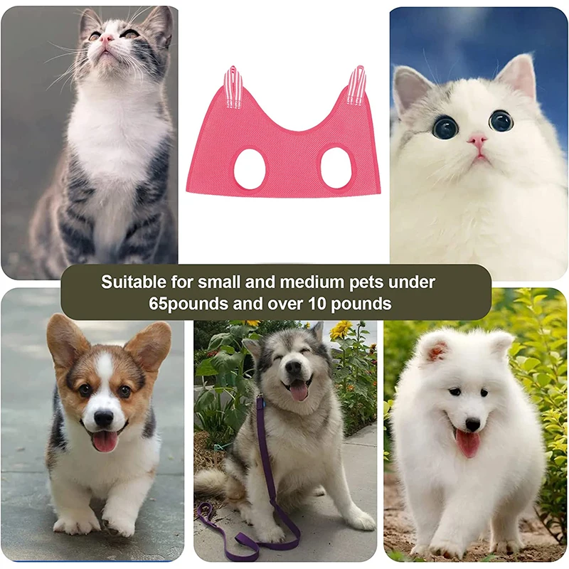 Pet Hammock Repairing Nail Auxiliary Holder Cat Dog Grooming Hammock Restraint Bag with 2 Hooks Cat Grooming Cleaning Holder 6