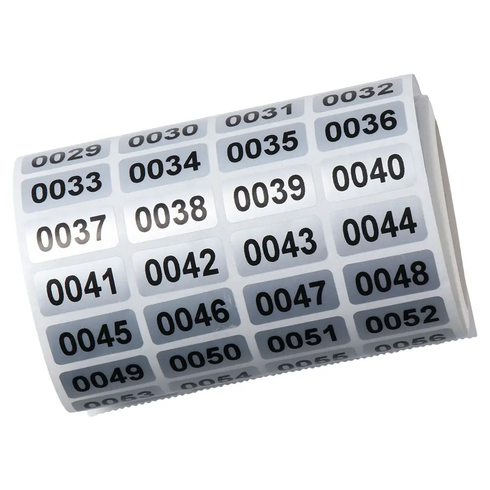 2000PCS Number Stickers Inventory Stickers Asset Tags Consecutive Number Stickers Self-Adhesive Numbered Labels (1-2000)