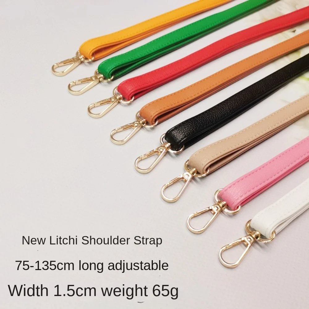 Elegant Lychee Pattern Adjustable PU Leather Crossbody Strap