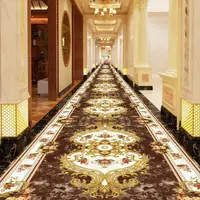 Luxury European Style Lobby Corridor Carpets Hallway Long Strip Area Carpet  Aisle Wedding Red Area Rugs Home Entrance Decor Mat 2
