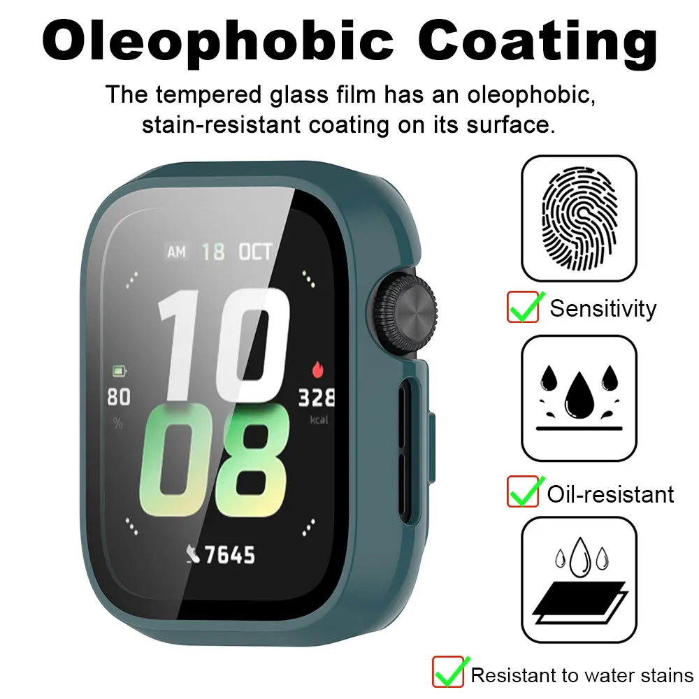 Durable Tempered Glass Watch Case with Screen Protector & Dustproof Frame