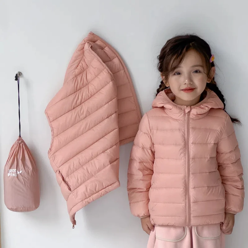 2024 New Children's Lightweight Down Jacket White Duck Down Parka with Hood Autumn and Winter Warm Boys Girls Outdoor Jacket