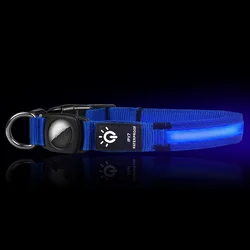 LED Luminous Waterproof Pet Collar with Protective Sleeve - Hot Selling Dog and Cat Accessory - M (Blue)