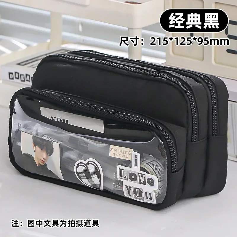 Grande astuccio colorato ad alta capacità con cerniera, 72 scomparti a 4 strati, organizer per penne, cancelleria, pennelli, per ufficio, scuola, artisti, schizzi, disegni, matite, Blu, Compatto