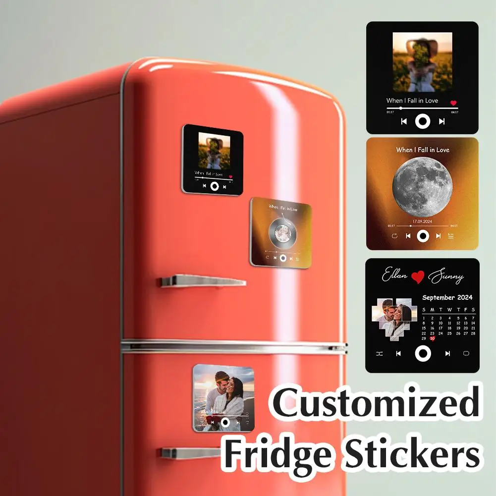 Description Picture 4 of itemCustomized Music Album Magnet Fridge Stickers Personalized Fridge Built-In Music Player Can Play Songs Christmas Gifts Decor