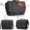 ESTARER Messenger Bag for Men 17-17.3 Inch Laptop Bag Water-resistant Canvas Computer Shoulder Bag Briefcase for Work College 6