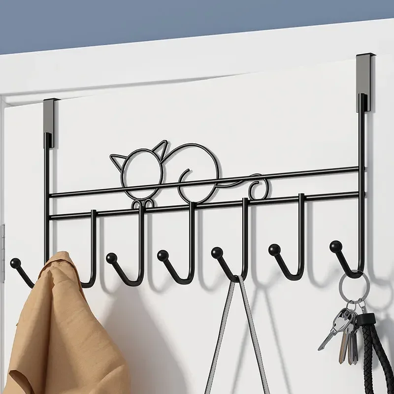 

Hooks Over The Door Home Bathroom Organizer Rack Clothes Coat Hat Towel Hanger New Bathroom Kitchen Accessories Holder Door Hang