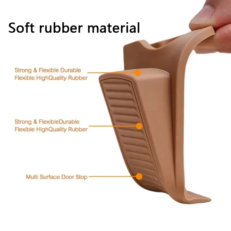 Punch Free Door Stopper Can Be Hang Windproof Door Stopper Surface Stripe Design Home Bedroom Office Stop Safety Card