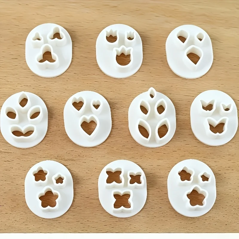 10Pcs 미니 꽃 잎 나비 마이크로 폴리머 클레이 커터 세트 귀걸이 클레이 몰드를위한 작은 보석 만들기 도구