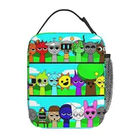 Cartoon Game 
Sprunki Incredibox Insulated Lunch Bags Large Reusable Cooler Bag Lunch Box Tote Office Travel Men Women 2