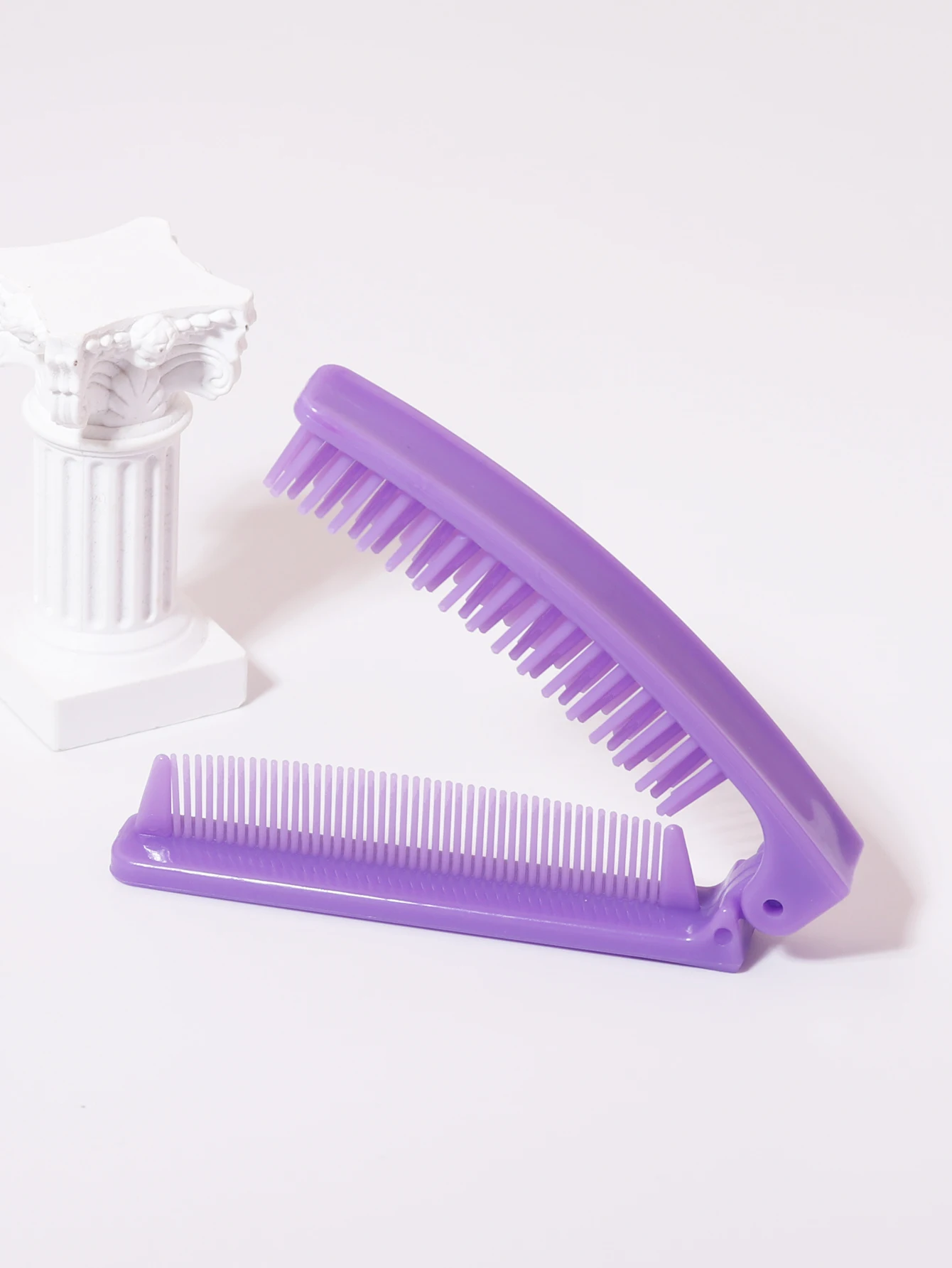 1pc portable plastic anti-static foldable travel scalp massage comb portable pocket hair styling tool Special for real hair wig