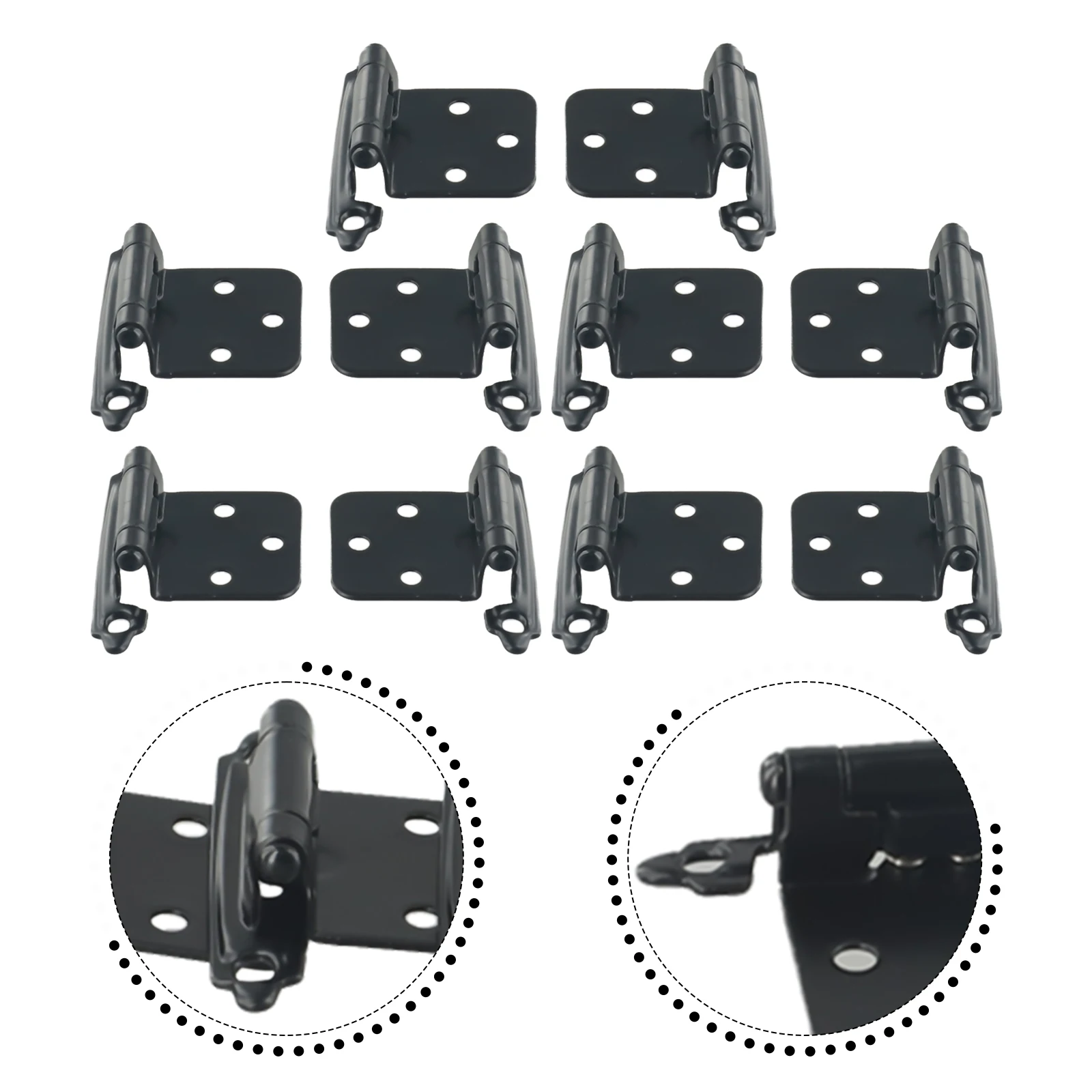 Description Picture 6 of itemBrand New Door Hinges Cabinet Hinge Overlay Parts Replacement Cold-rolled Steel Flexible Flush Furniture Heavy Duty