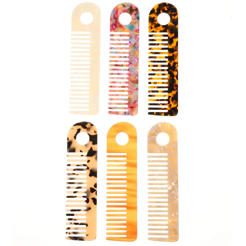 

tifcojew Fashion Acetate Plate Barber Comb Exquisite Color Marble Hair Accessories Anti-static Comb Women's