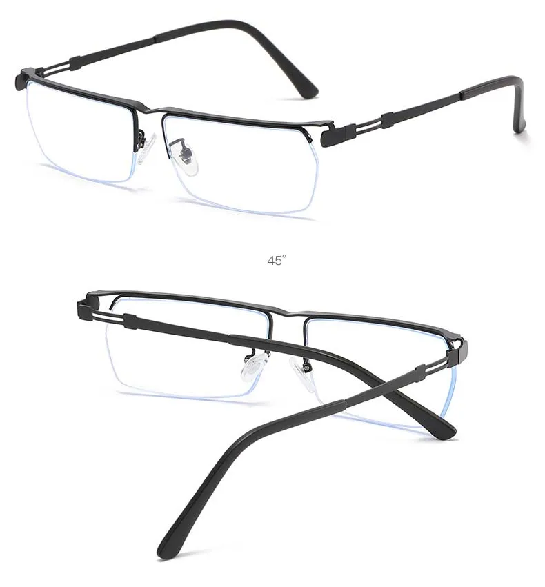 2/3PCS Neue Halb Rahmen Hängen Draht Hd Anti Blau Licht Ultra Licht Business Komfortable Einfache Presbyopie gläser 3879 – Detail 13