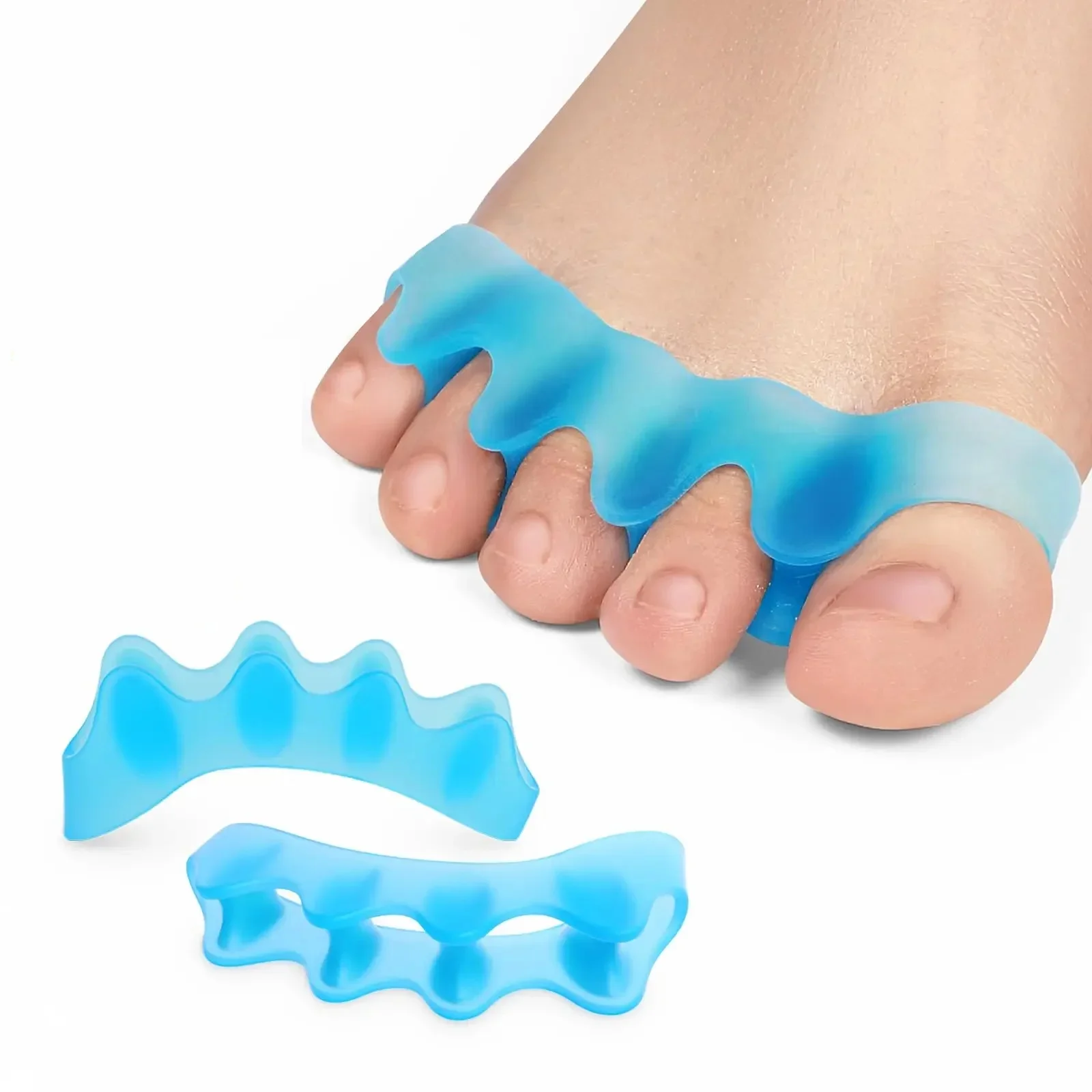 2 paires de séparateurs pour corriger les oignons et soulager la douleur liée aux oignons - Redresseur d'orteils en silicone pour orteils qui se chevauchent - Outils de soin des pieds_voghion.com