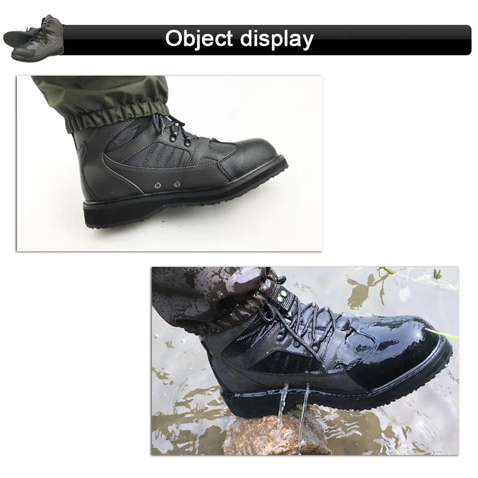 Bottes de pêche en amont semelle feutre antidérapante - Chaussures de chasse vert armée pour hommes