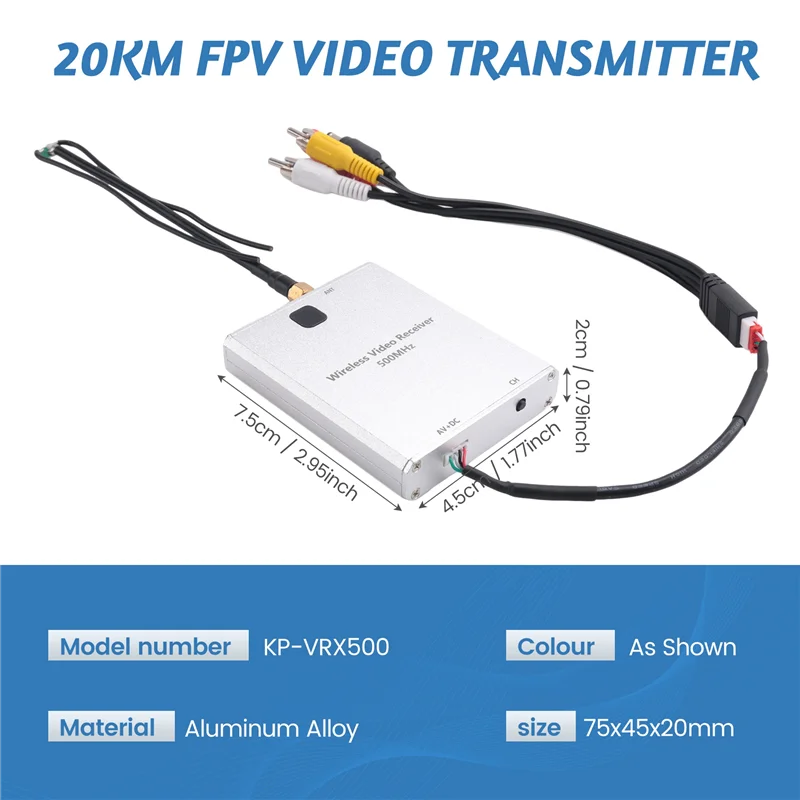 520Mhz 20Km FPV Video Transmitter 2W 8 Channels Analog Wireless Transmissionabht