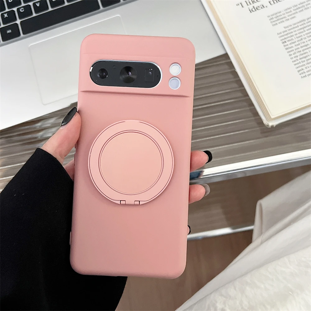 Liquid Silicone Magnetic Phone Case with Stand Holder