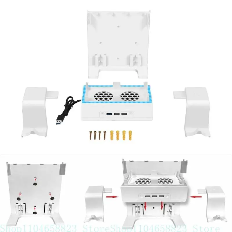 Wall Mount for XB Host, Game Console Storage Bracket with Controller Support Rack Hanger & Expansion Screws