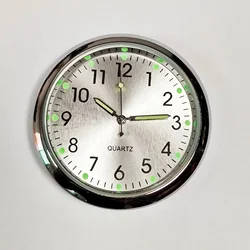 Luminous Mini Dashboard Car Clock - Quartz Clock Ornament Accessory (Silver)