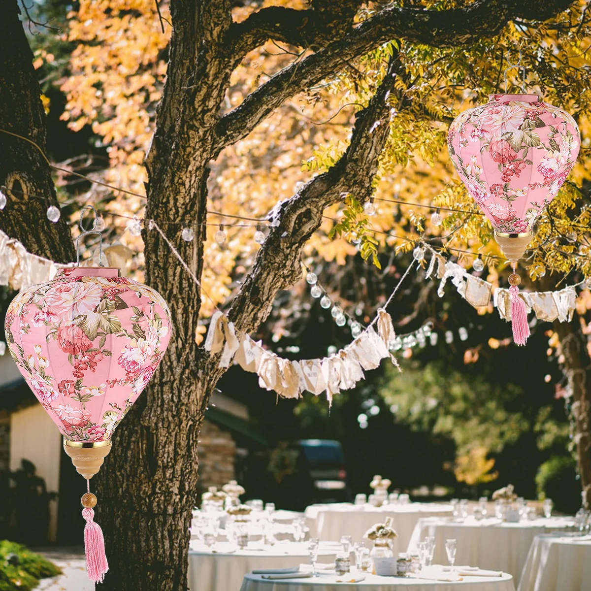 

Украшение-фонарик, цветочный узор, Овальный шелк, искусственный Вьетнам, подвесной дом