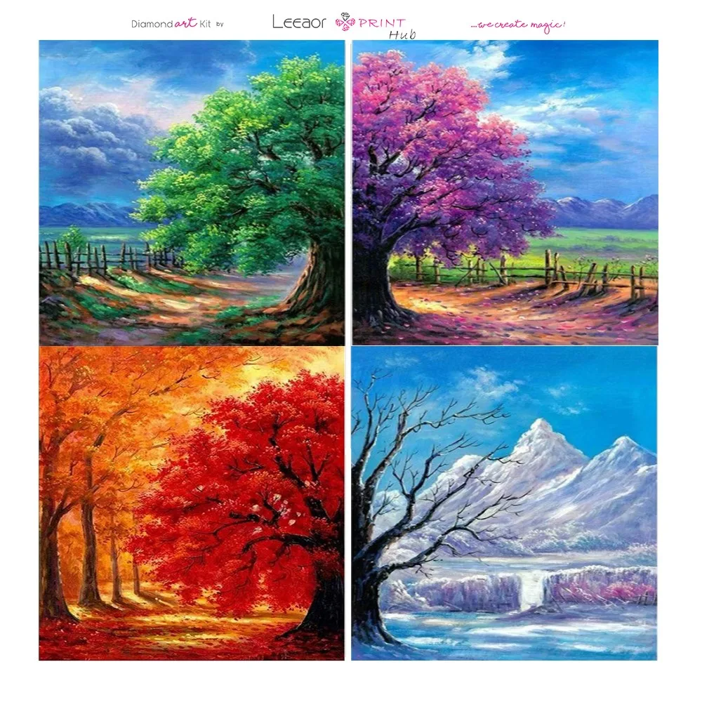 

5d алмазная живопись, четыре сезона, искусственная вышивка, Набор для вышивки крестиком, украшение для творчества, Новинка