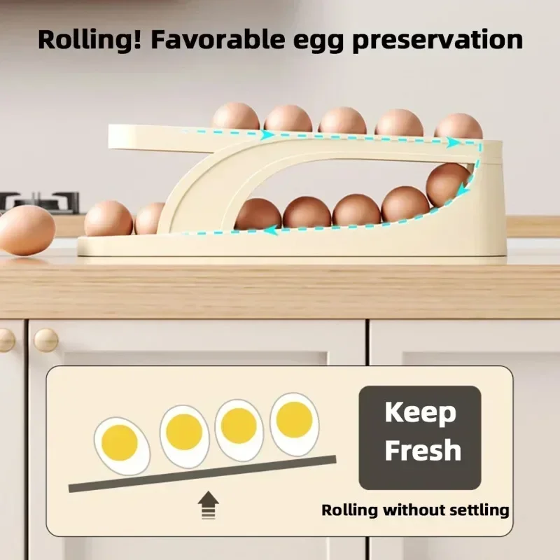 Egg Box Storage Shelf Container Organizer Refrigerator Space Dispenser