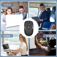 Bluetooth 5.2 Mouse 2.4G Wireless Mouse Dual-Mode Silent Mouse Rechargeable Gaming Mouse 800/1200/1600DPI For PC Computer Laptop 6