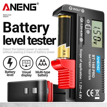 Tester per Batterie ANENG BT-168 PRO, Analizzatore di Carico e Capacità, Tester Digitale Universale per Batterie 9V/AAA/AA e Pile a Bottone