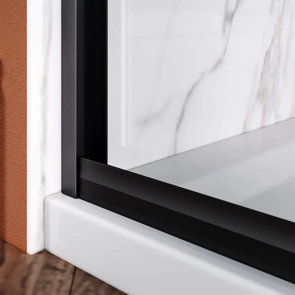 Frameless Shower Doors, 48 in. W X 72 in. H Double Sliding Shower Door 1/4" Clear Glass Doors Bypass Showers 5