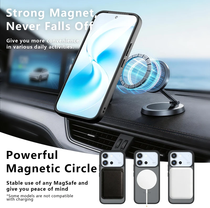 Magnetic Shockproof Matte Case with Rotating Ring Bracket - ELVEV Collection