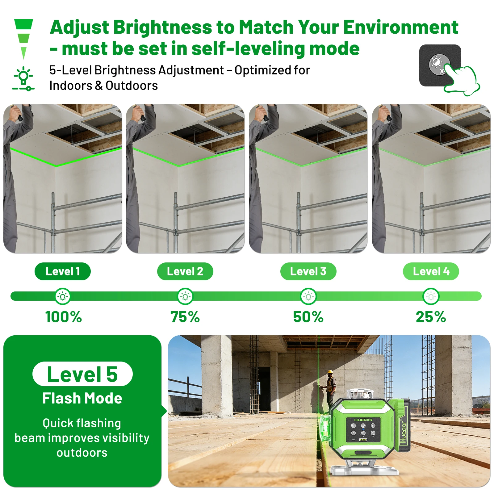 DP04CG-BT 16 Green Lines 4D Self-leveling bluetooth Control Laser Level with Lig