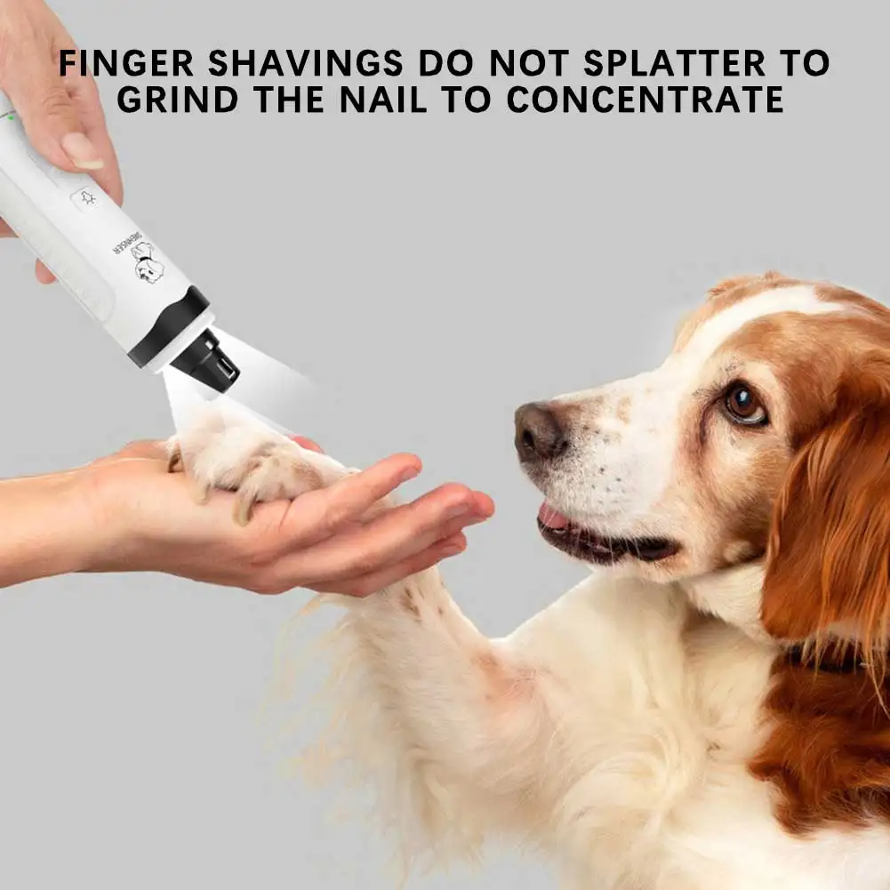 Electric Pet Nail Grinder With LED Light,Cat Dogs Nail Clippers,USB Rechargeable Paws Cutter Pet Grooming Trimmer Supplies