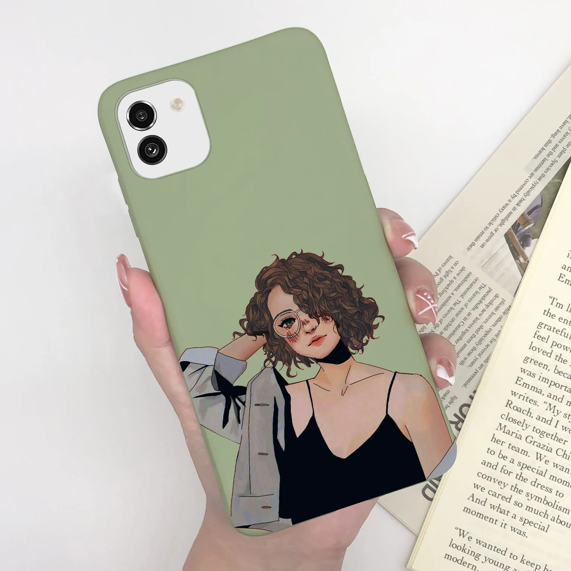 Cute Painted Soft Silicone Bumper Cover for Samsung Galaxy A03 Series