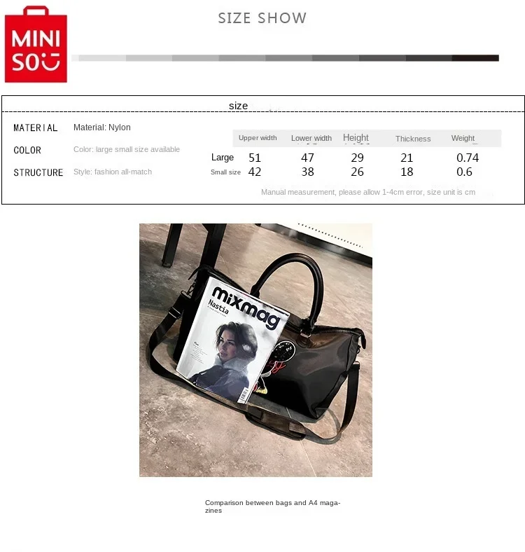 MINISO Disney Fashion Sequin Portable Luggage Bag Student High Quality Large Capacity Sports Fitness Yoga Handbag