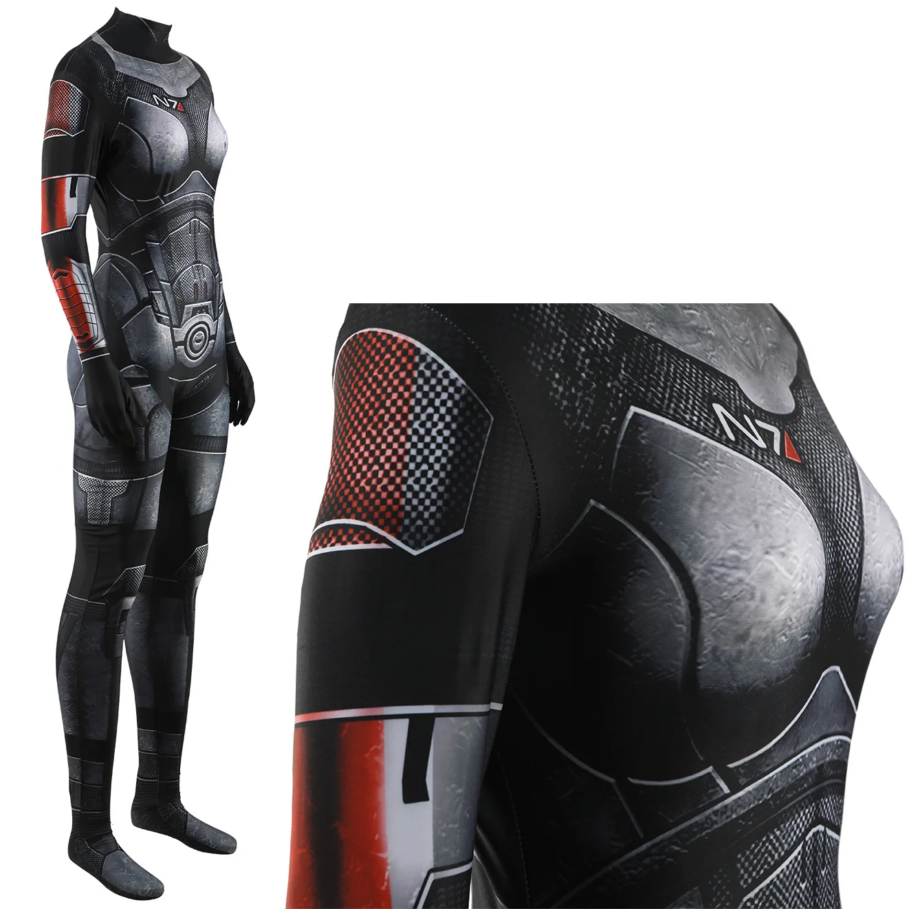 Mass Effect-Inspired N7 Armor Spandex Bodysuit Cosplay Costume for Adults
