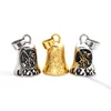 Punk 316L Stainless Steel Archangel St.Michael Guardian Bell Gold Color Black Plated Pendant 3