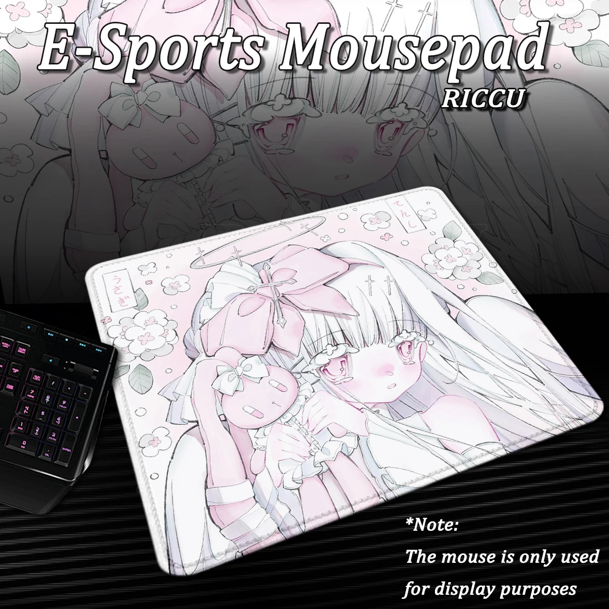 Sleepy Angel Pink Mauspad Anime Pink Girl Gaming Tastatur Pads Schreibtischzubehör HD Gaming Schreibtischunterlage PC Lock Edge Gummi Mousepad