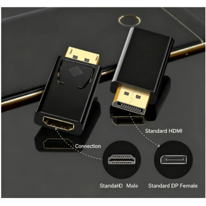 컴퓨터 모니터 TV 연결용 DP-HDMI 어댑터 케이블 컨버터 DVI 듀얼 링크 케이블 (수-수)
