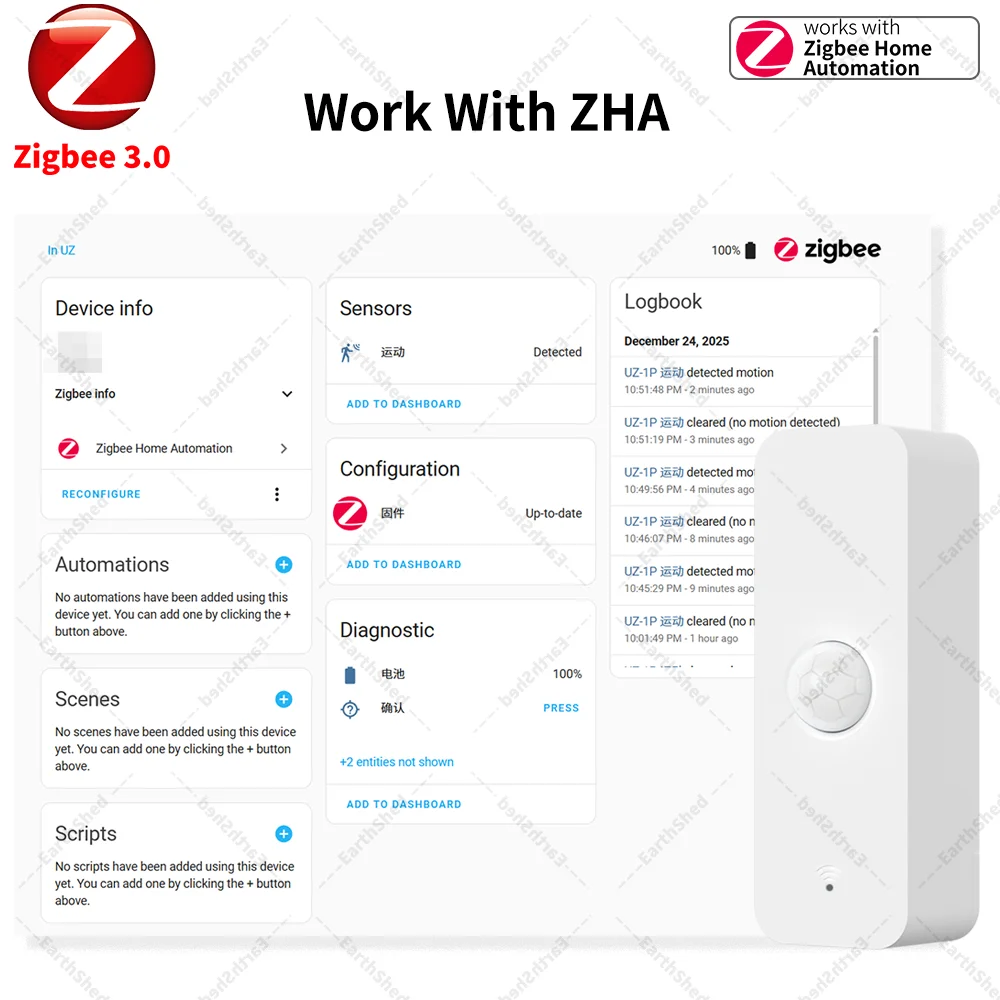 รูปสินค้า เซ็นเซอร์ตรวจจับการเคลื่อนไหว Zigbee 3.0 สำหรับบ้านอัจฉริยะ